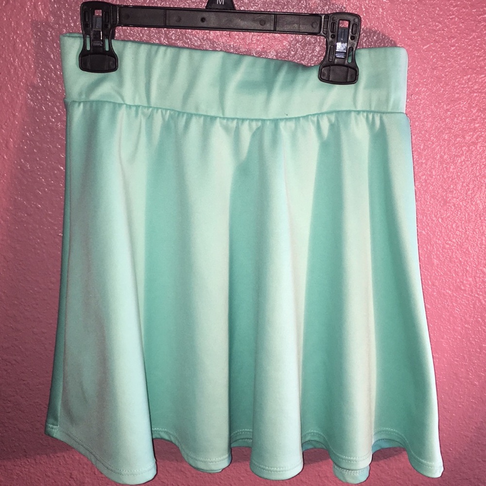 Mint green mini skirt